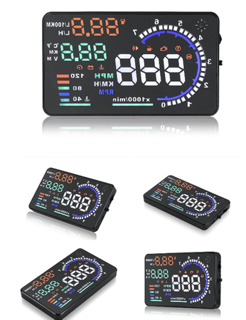 Afișaj proiector LED LCD HUD OBD2 5.5 CLOCKS