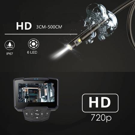 Camera de inspecție Duo Endoscop 5m 6led 2x 720p HD