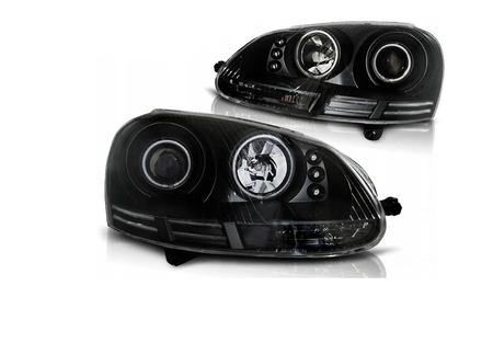 Faruri Vw Golf 5 03-09 Ringi Ccfl negru