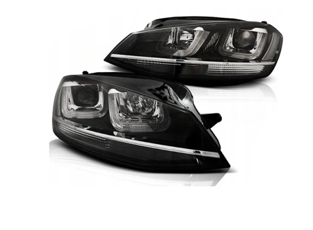 Faruri Vw Golf Vii 7 12-17 Negru Led Drl