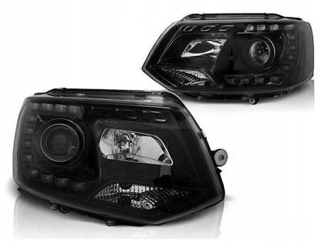 Faruri noi Vw T5 10-15 negru led drl