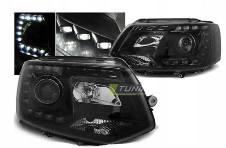 Faruri noi Vw T5 10-15 negru led drl