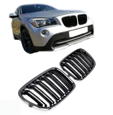 GRILĂ DE RINICHI BMW X1 E84 09-15 NEGRU DUBLU LUCIOS