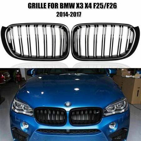 GRILĂ (RINICHI) BMW X3 X4 F25 F26 M LOOK NEGRU LUCIOS