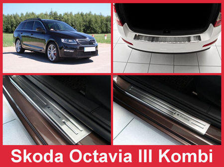 Kit SKODA OCTAVIA 3 break (capacul de protecție spate + plăcuțele de prag)