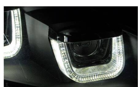 Lămpi vw golf 6 vi 08-12 u-type negru drl dts led