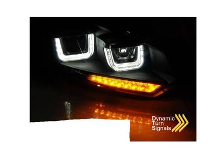 Lămpi vw golf 6 vi 08-12 u-type negru drl dts led