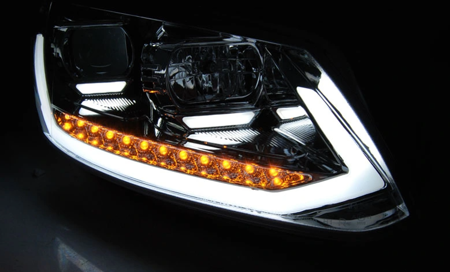 Lămpile Vw Touran Ii 10-15 Chrome Tube Drl Dts Led