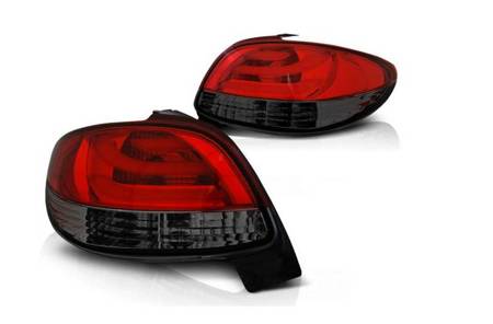 Lumini cu LED-uri Peugeot 206 98- Roșu Fum roșu Led Bar