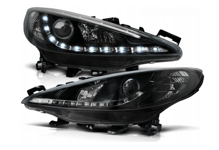 Peugeot 207 06-12 Negru Led lămpi + Motoare