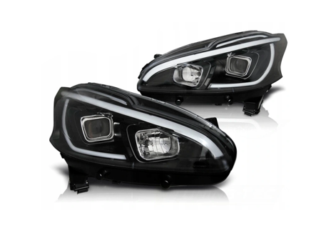 Peugeot 208 12-15 Negru Led Drl faruri