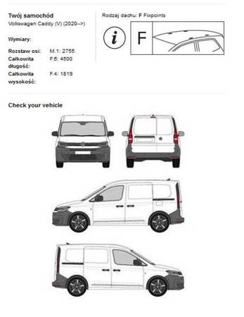 Platformă portbagaj de acoperiș Volkswagen Caddy V 2020-&gt