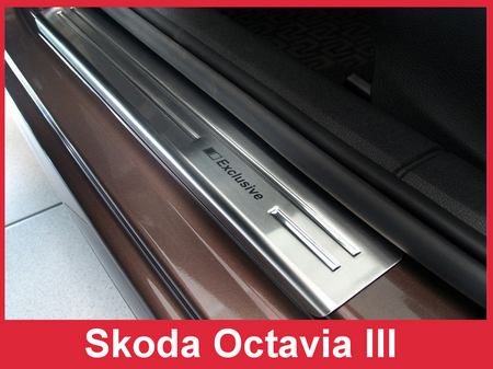 Skoda Octavia 3 plăci de prag de ușă (oțel)
