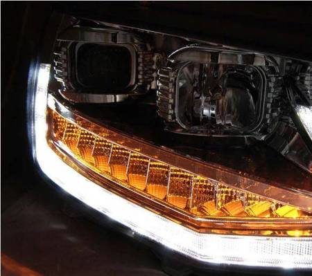 Vw T6 15- tuburi cromate cu leduri drl dts faruri