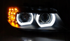 Bmw E90 E91 E91 09-11 Drl negru Xenon Rings 3d lămpi 3d