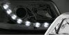 Faruri faruri noi Vw T5 03-09 Chrome Led Drl